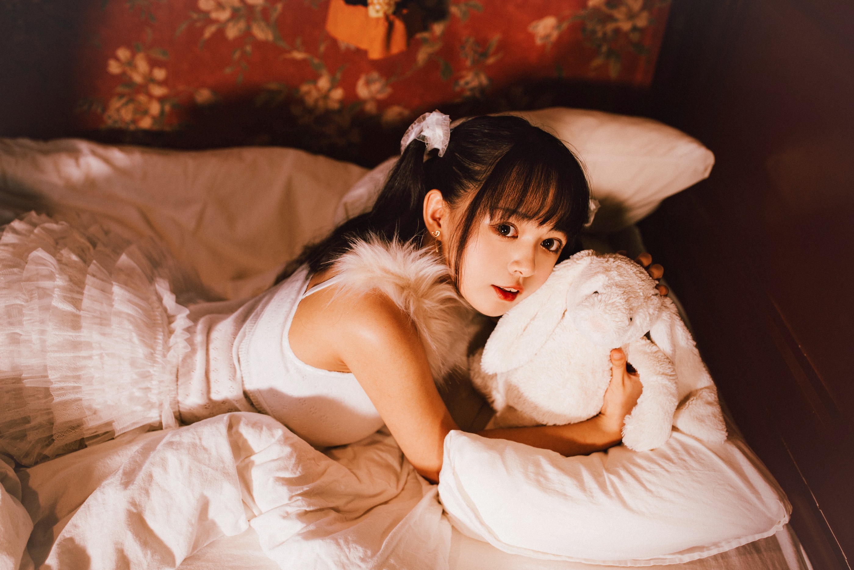 图片[1]-黑猫猫 – NO.029 白色双马尾 [19P]-XikXak